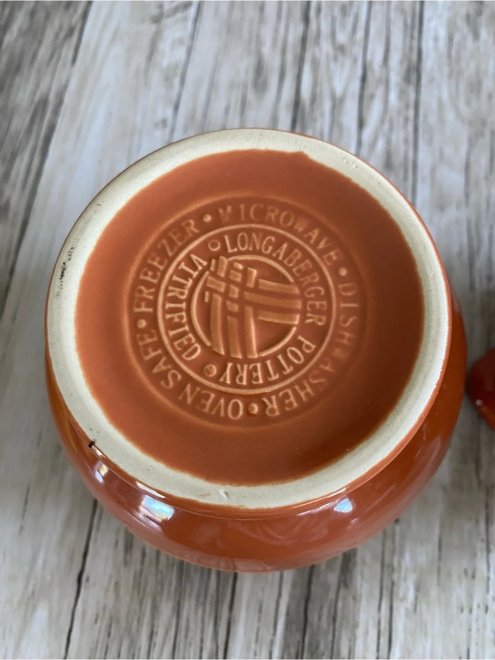 RARE Longaberger Pottery Woven Traditions “Spice” Colored Creamer & Sugar Bowl